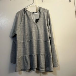 Gray shirt with hoodie